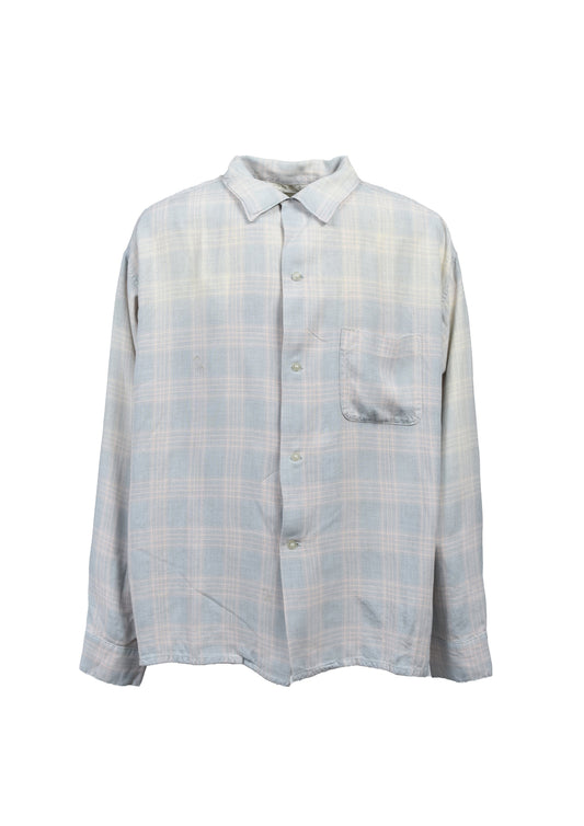 SAINT Mxxxxxx Rayon Check Shirt Sky Blue