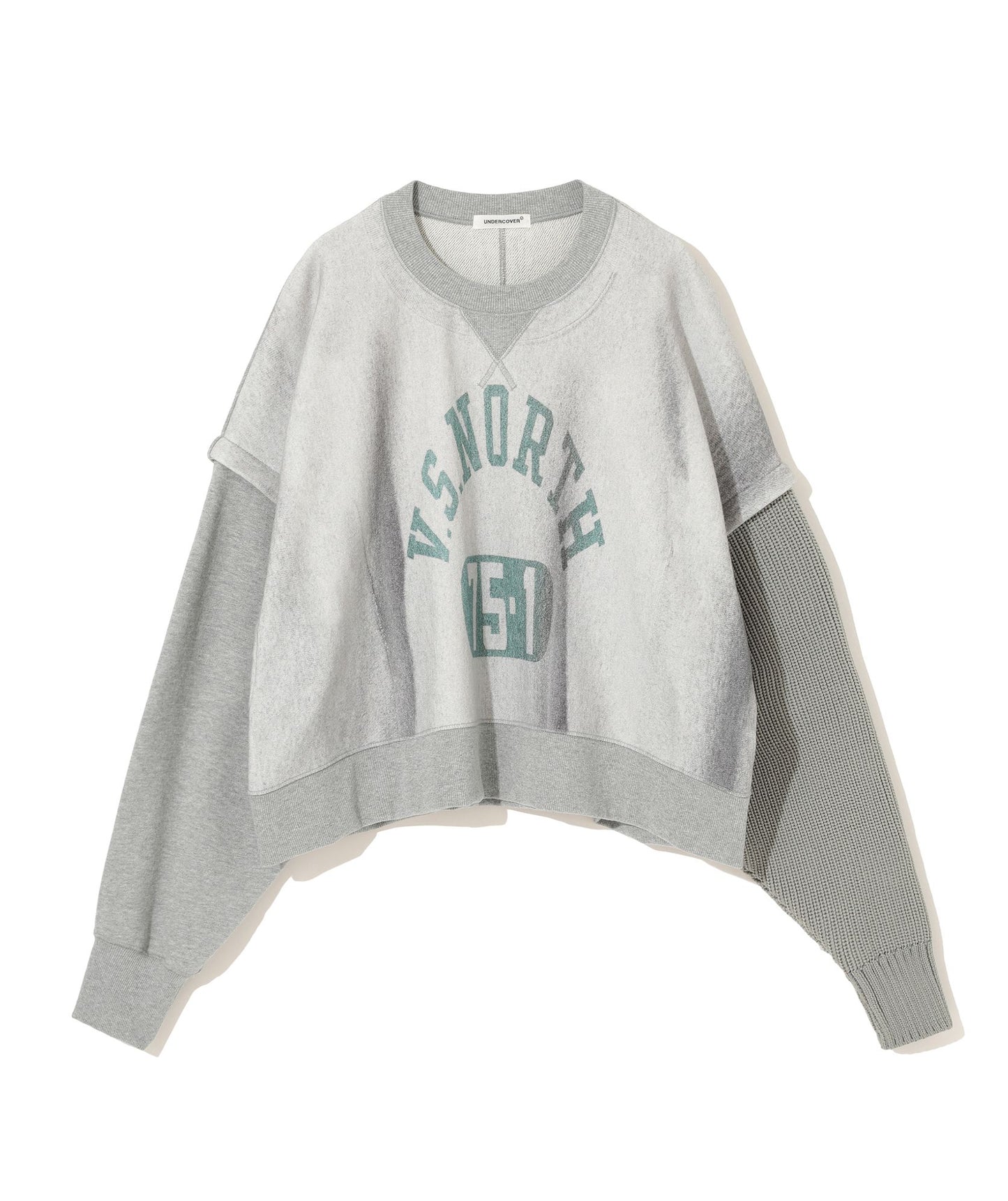 Undercover Grey Printed Sweatshirt With Detachable Sleeves