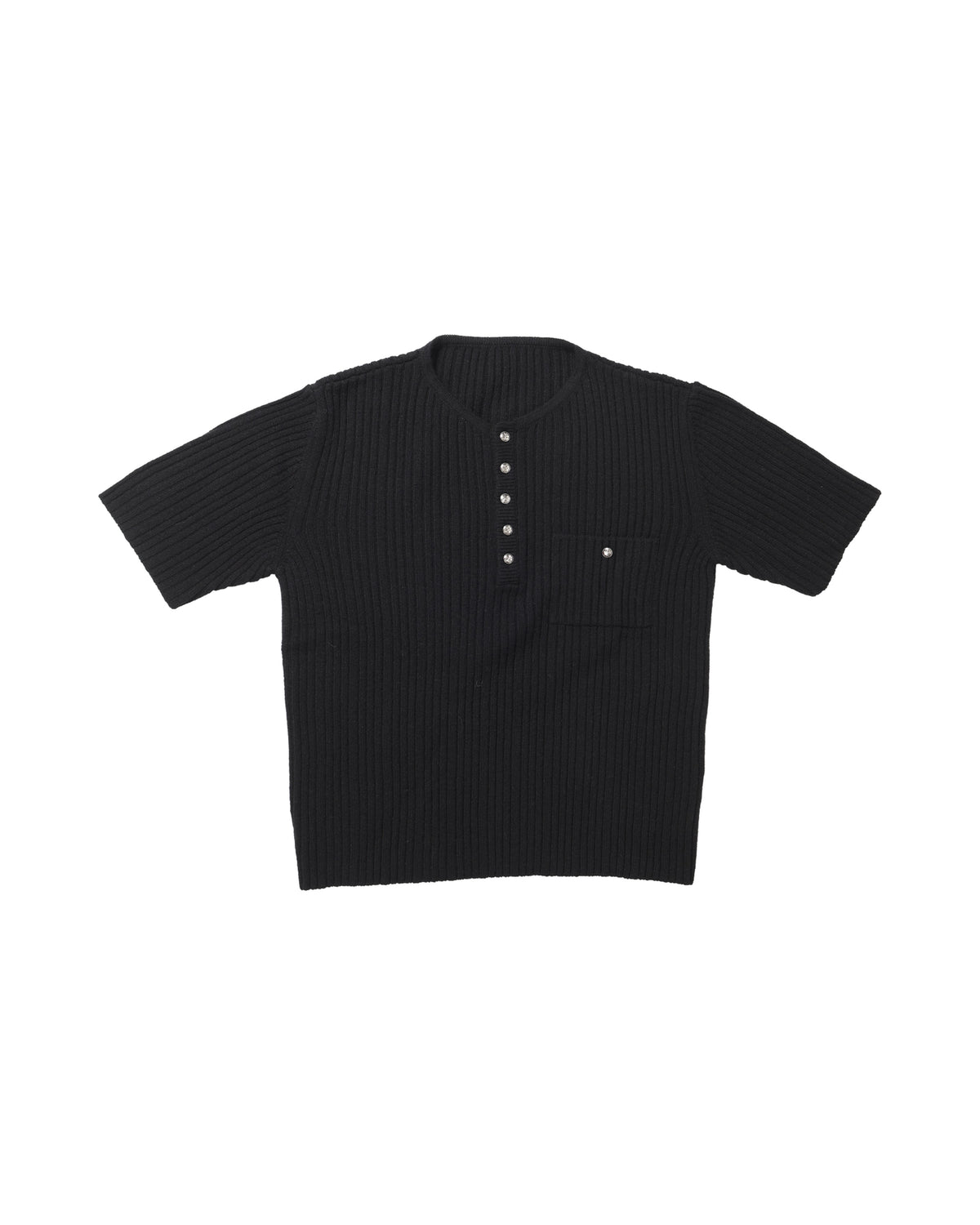 Enfants Riches Déprimés Eddie Pocket Polo Knit Black – front