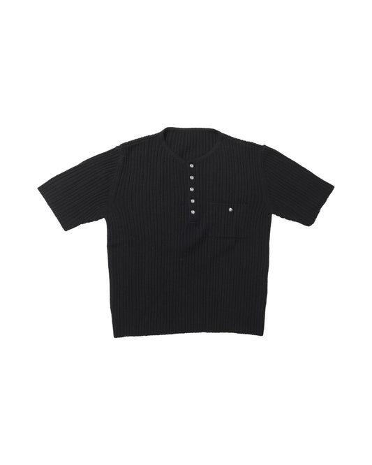 Enfants Riches Déprimés Eddie Pocket Polo Knit Black – front