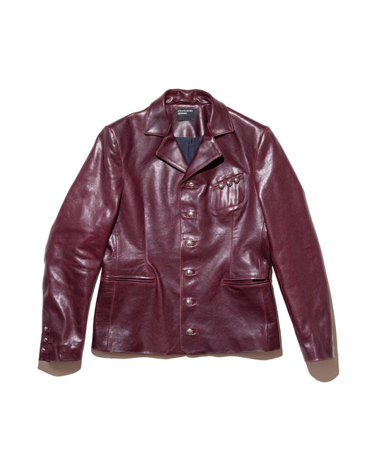 Enfants Riches Déprimés Perfect Austrian Junkie bordeaux lambskin leather jacket – front