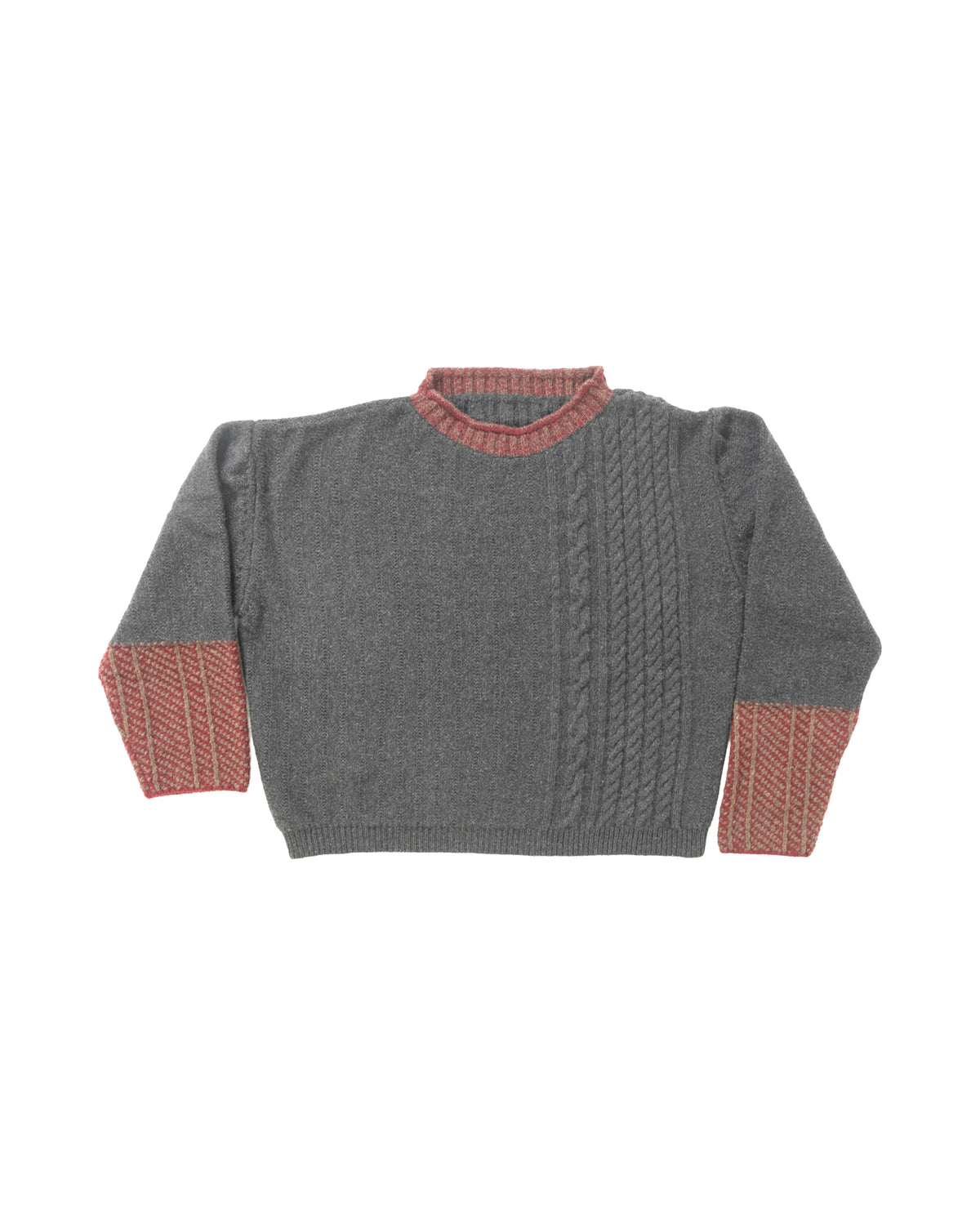 Enfants Riches Déprimés Sleepless cashmere roll neck sweater medium grey bordeaux – front