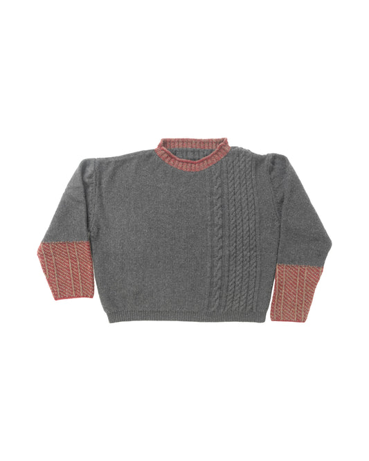 Enfants Riches Déprimés Sleepless cashmere roll neck sweater medium grey bordeaux – front