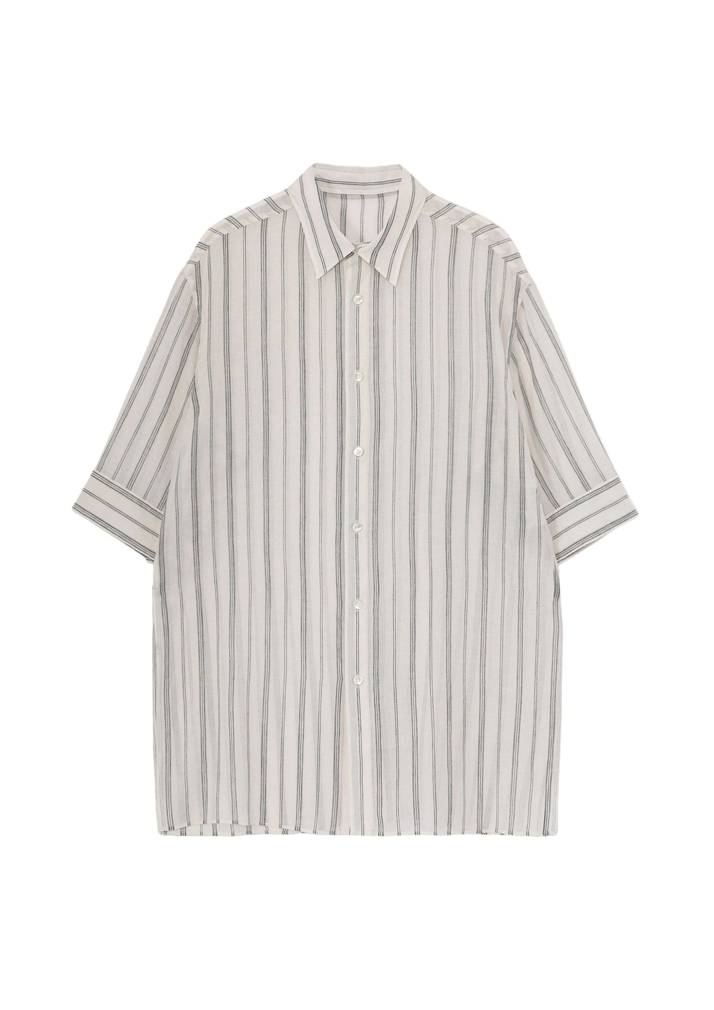 Yohji Yamamoto Khadi Stripe Short Sleeve Blouse