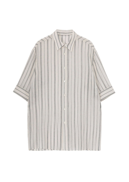 Yohji Yamamoto Khadi Stripe Short Sleeve Blouse
