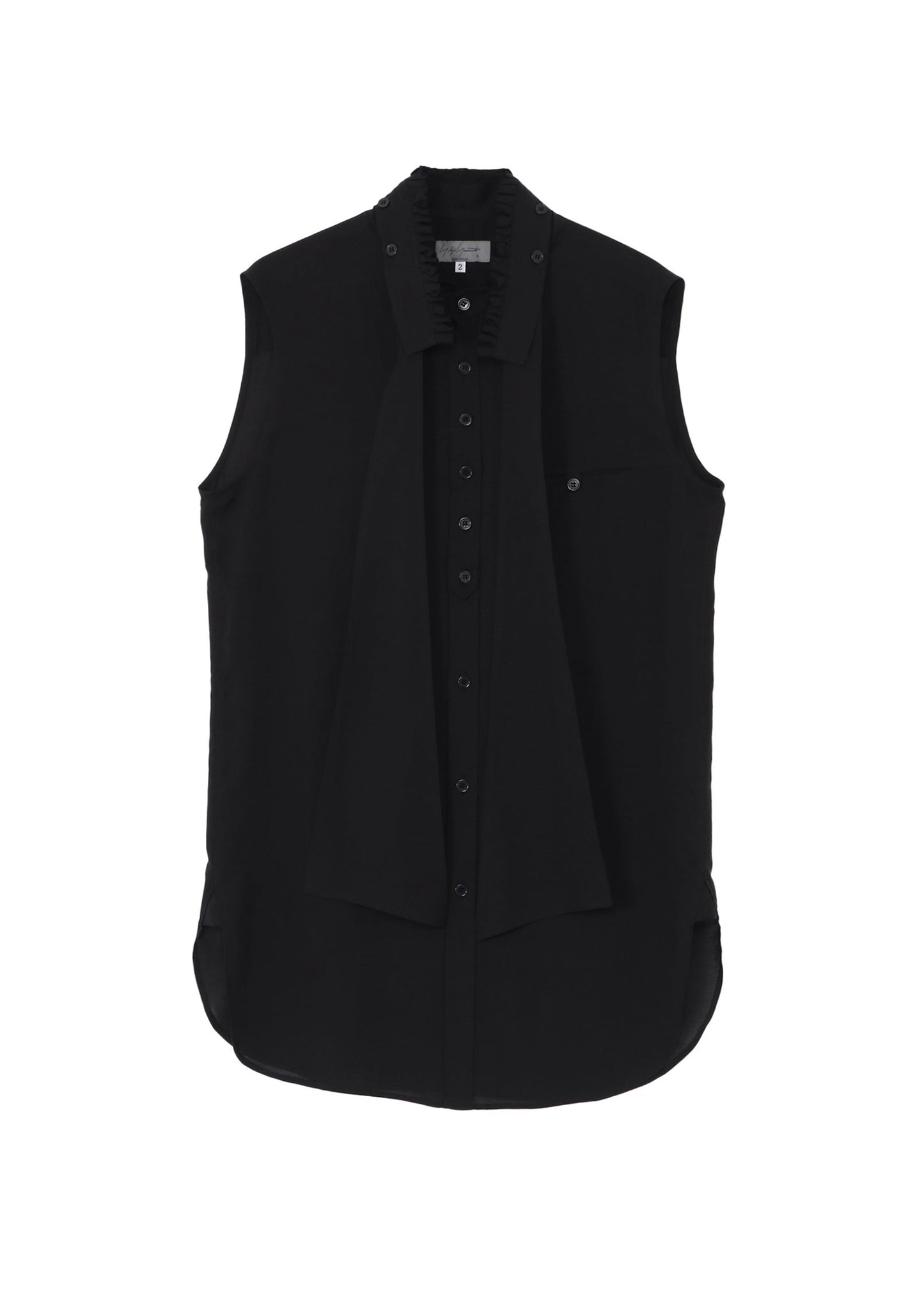 Yohji Yamamoto Cellulose Lawn Ruffed Spare Collar Blouse