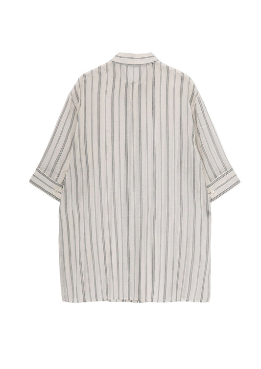 Yohji Yamamoto Khadi Stripe Short Sleeve Blouse