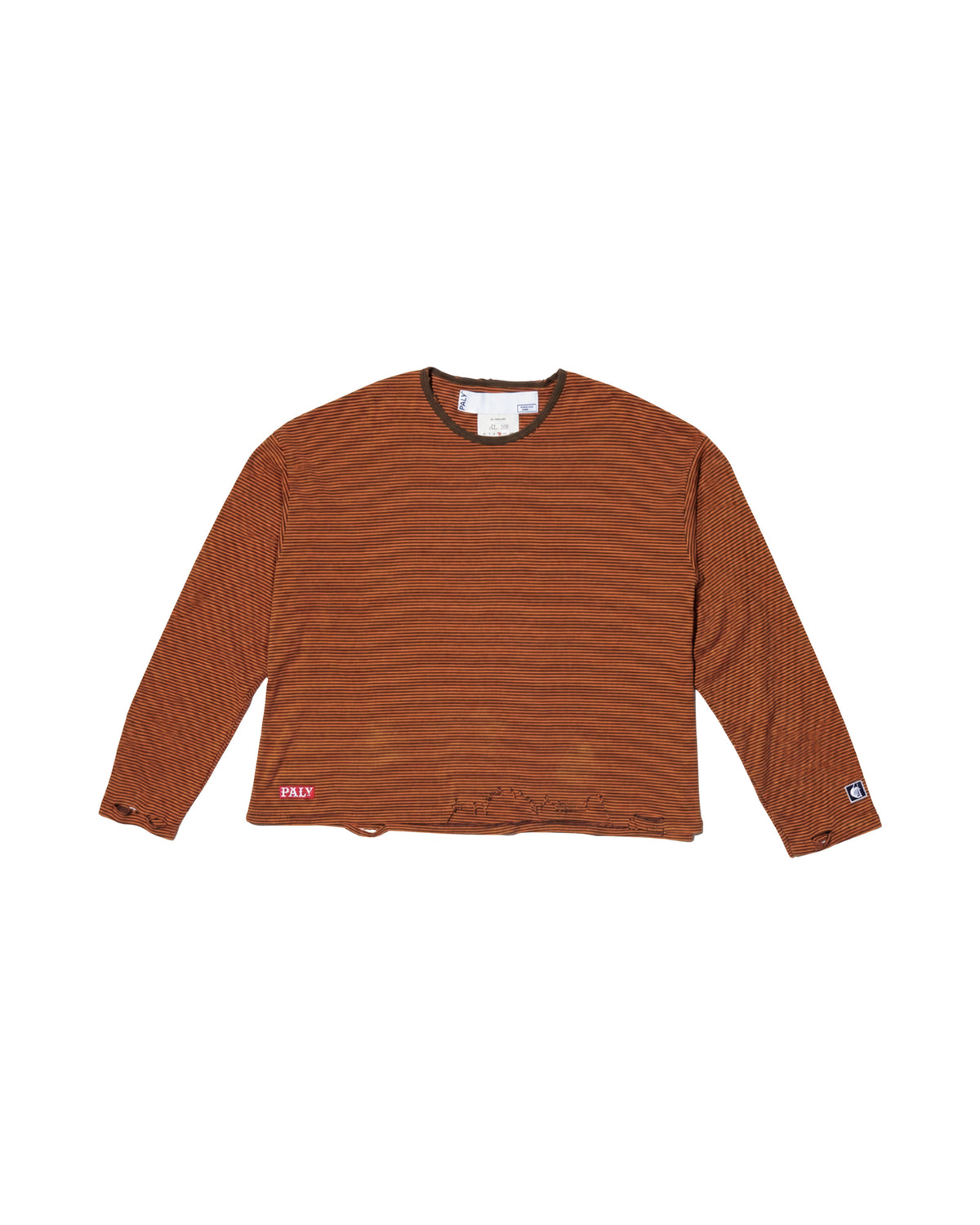 Paly Hollywood Consequence Striped Long Sleeve Knitted Tee Orange – front
