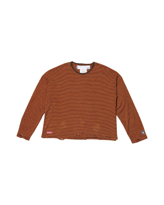 Paly Hollywood Consequence Striped Long Sleeve Knitted Tee Orange – front
