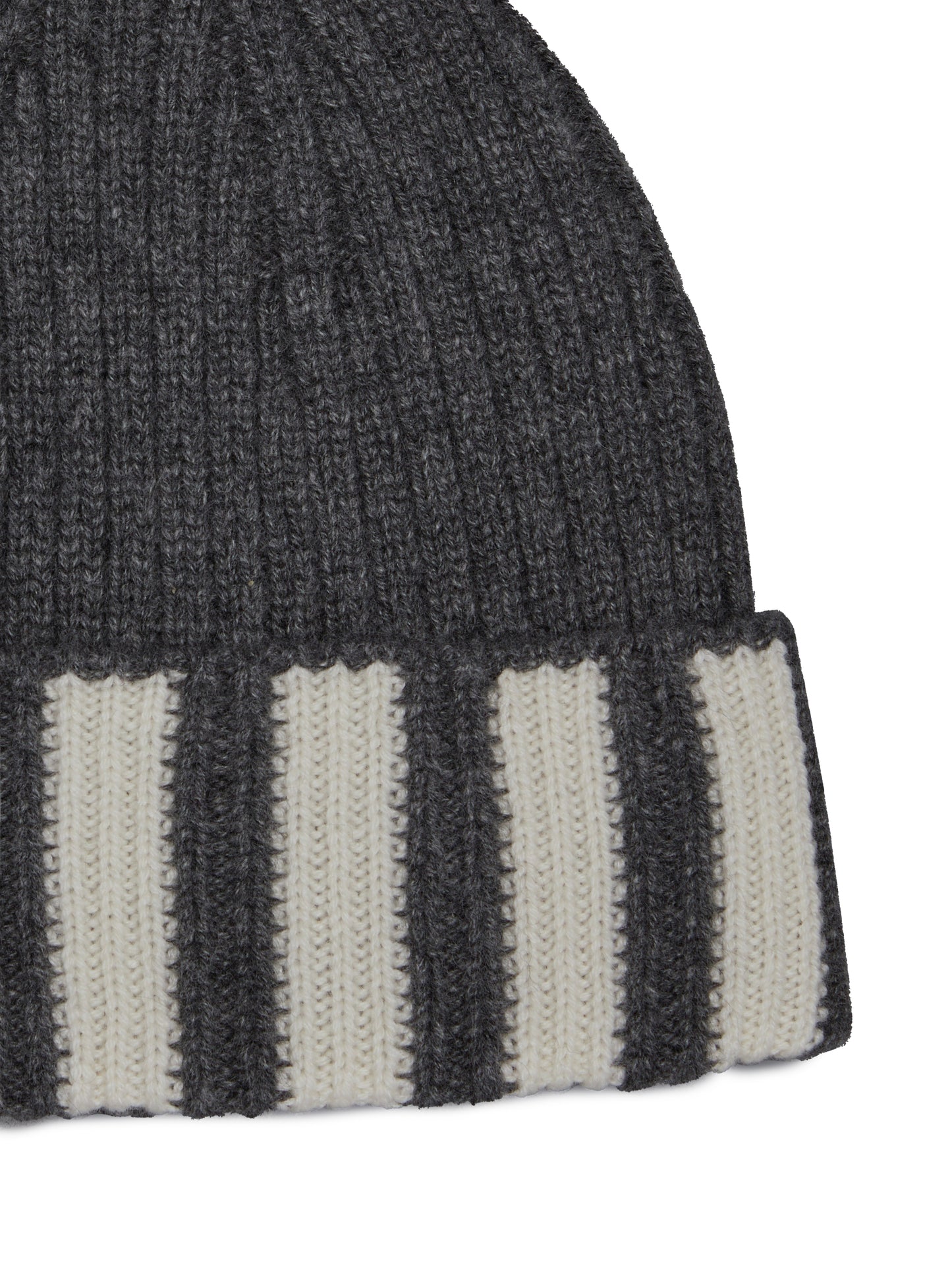 Thom Browne Cashmere 4-Bar Cuff Beanie Dark Grey