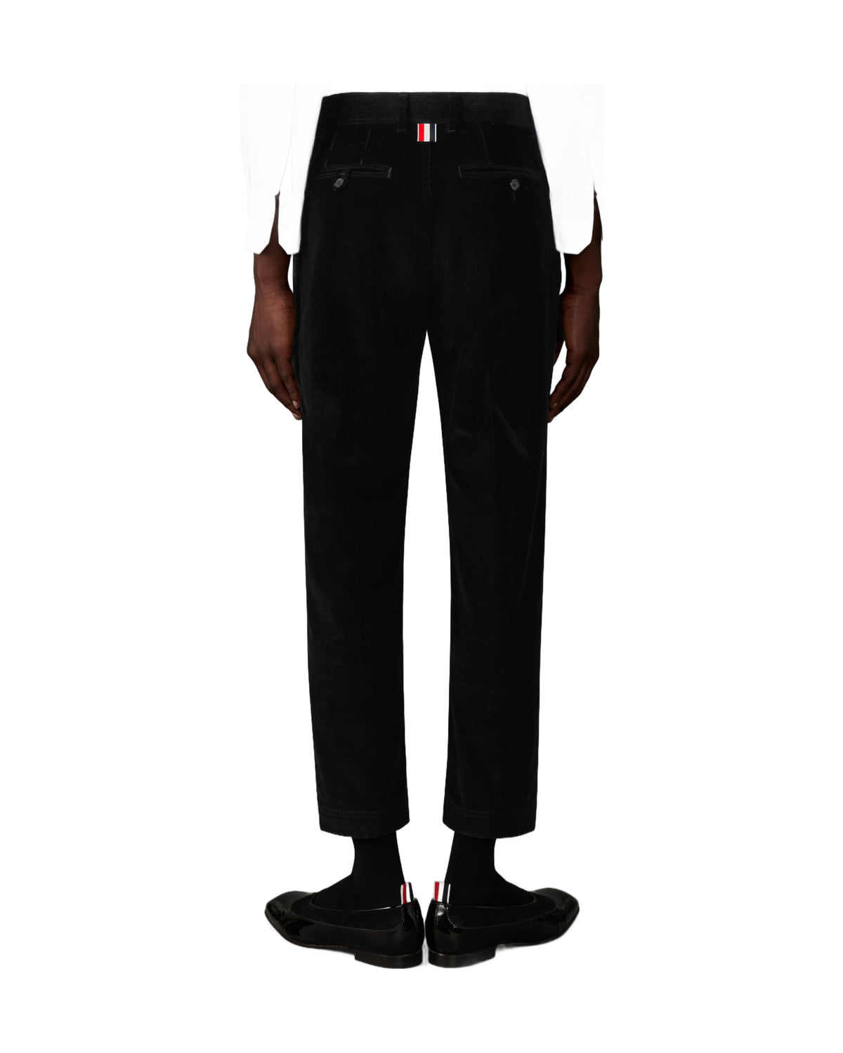 Thom Browne Narrow Wale Corduroy Tapered Chino Trousers Black back