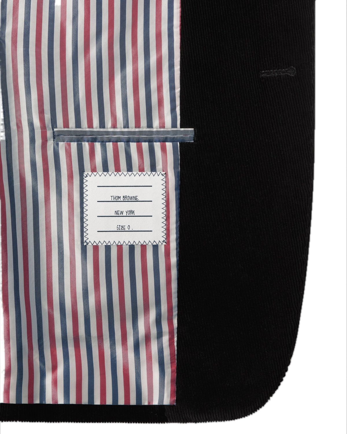 Thom Browne Narrow Wale Corduroy Sport Coat Black detail