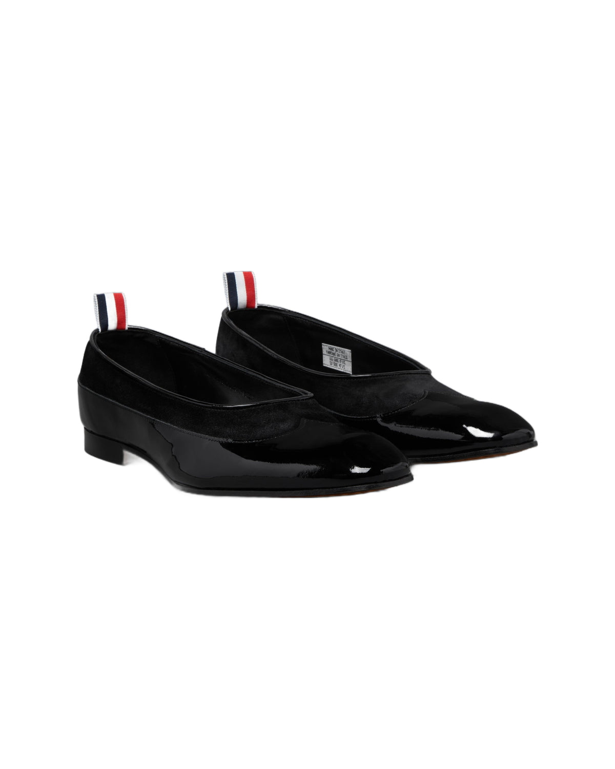 Thom Browne Patent Leather and Suede Opera Ballerinas Black – pair