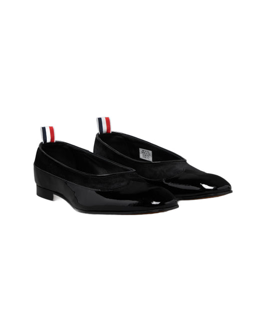 Thom Browne Patent Leather and Suede Opera Ballerinas Black – pair