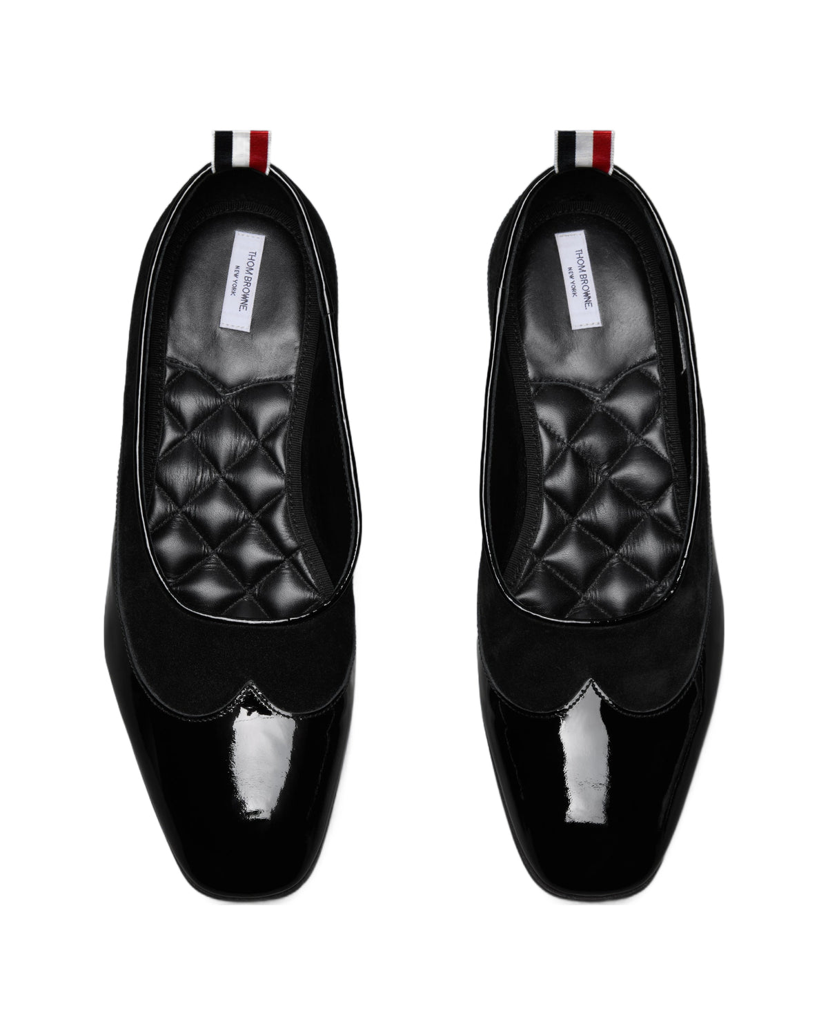 Thom Browne Patent Leather and Suede Opera Ballerinas Black – top