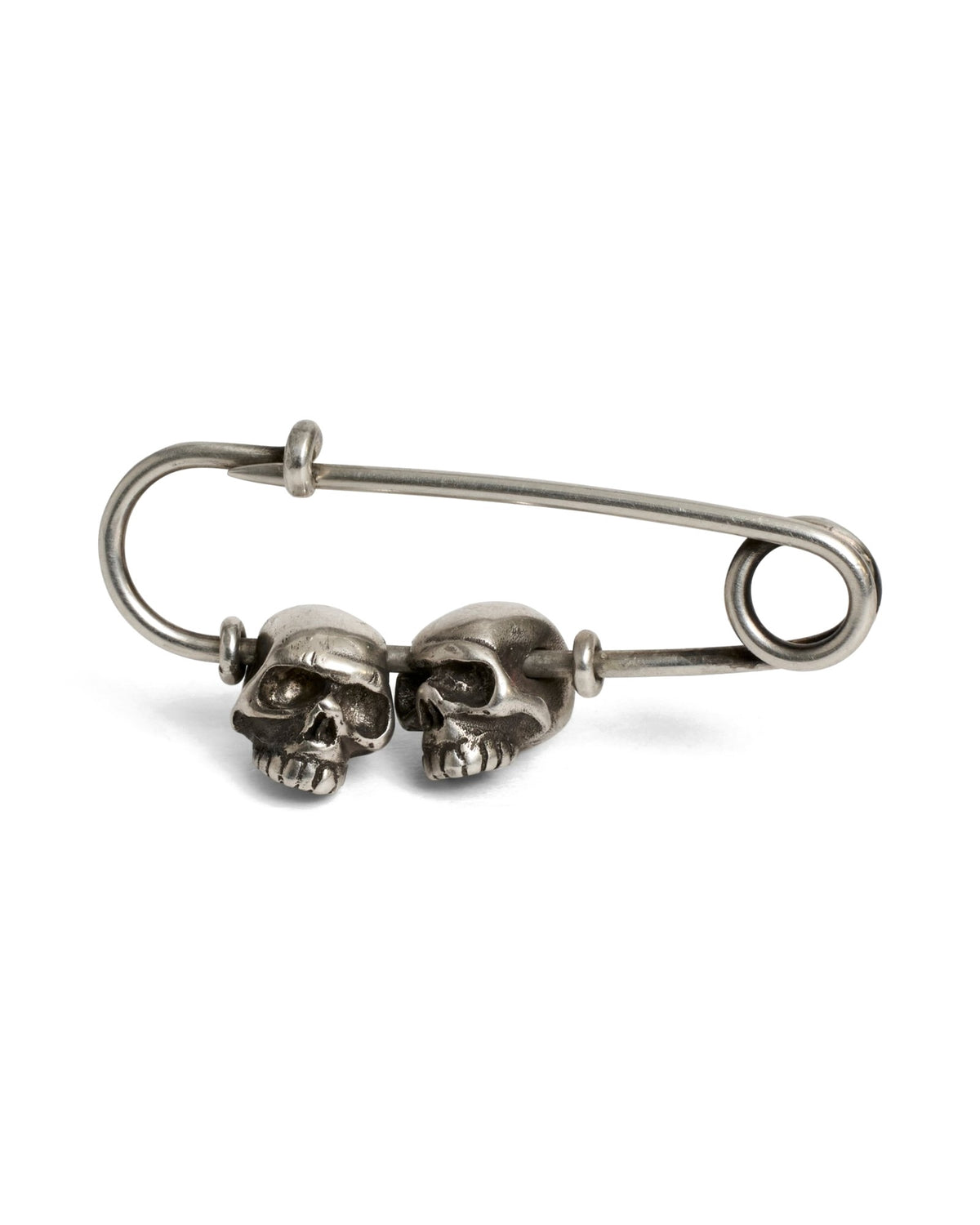 Werkstatt München Pin Two Skulls sterling silver – front