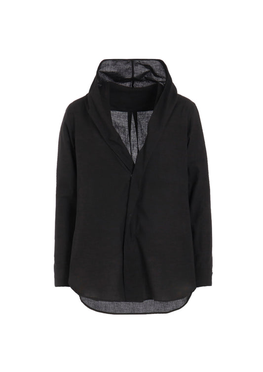 Yohji Yamamoto Khadi Draped Detail Hood Blouse