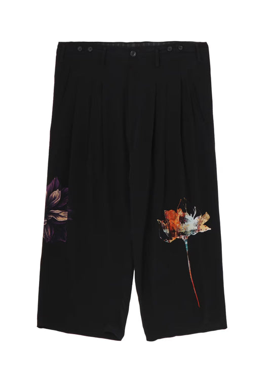 Yohji Yamamoto Flower Designed Print Wide Pants