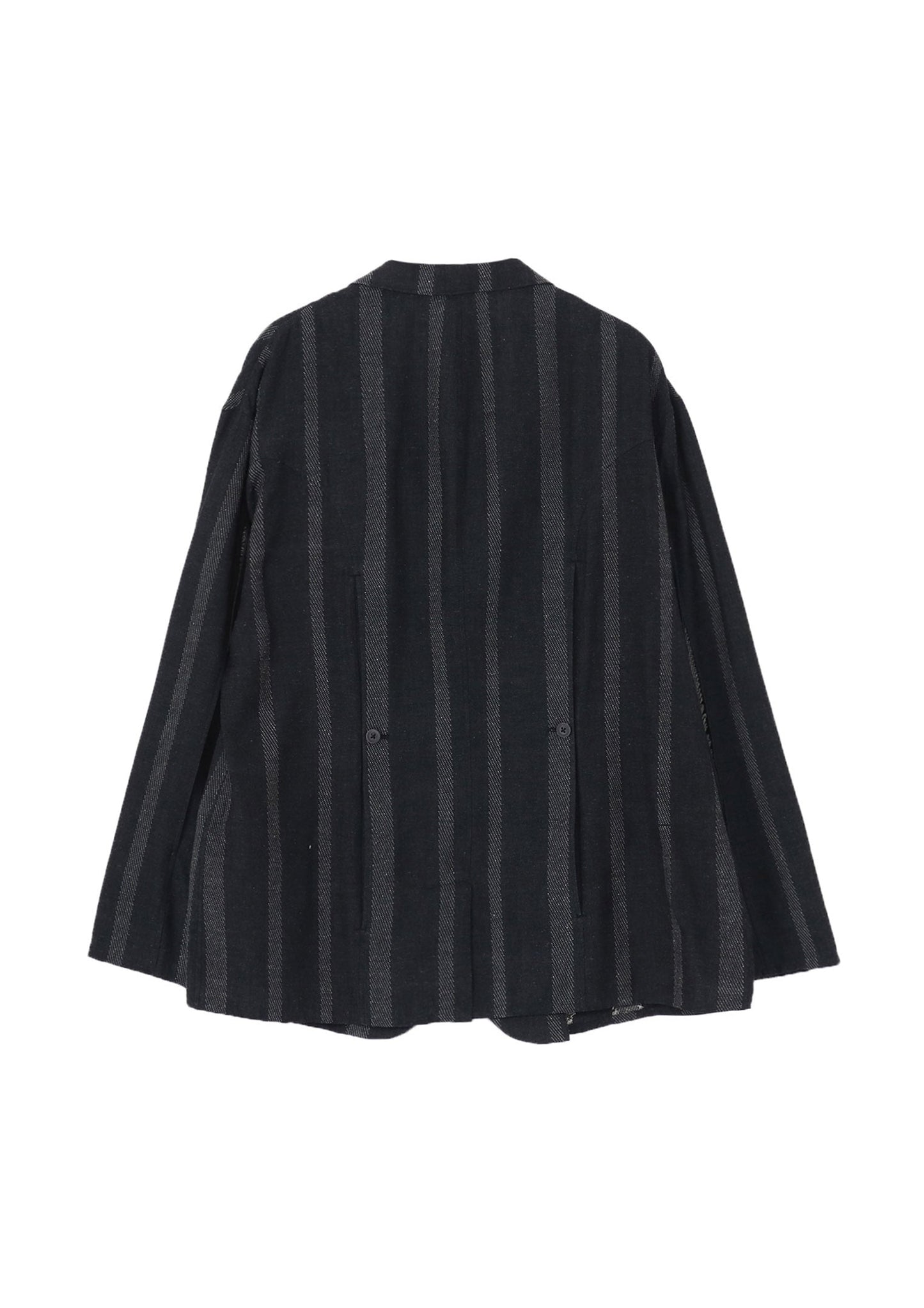 Yohji Yamamoto Silk/Cotton Stripe Pattern Slit Jacket