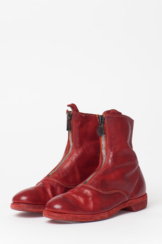 Guidi Red Front Zip 210 Boots