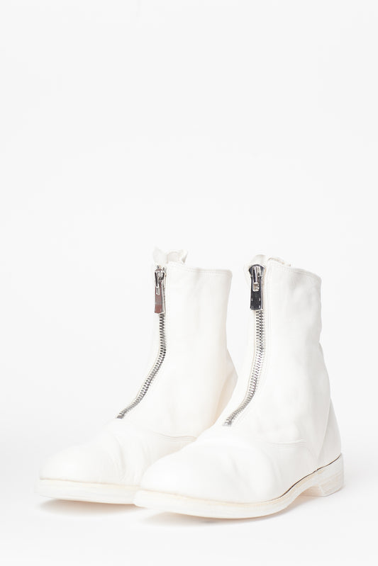 Guidi White Front Zip 210 Boots