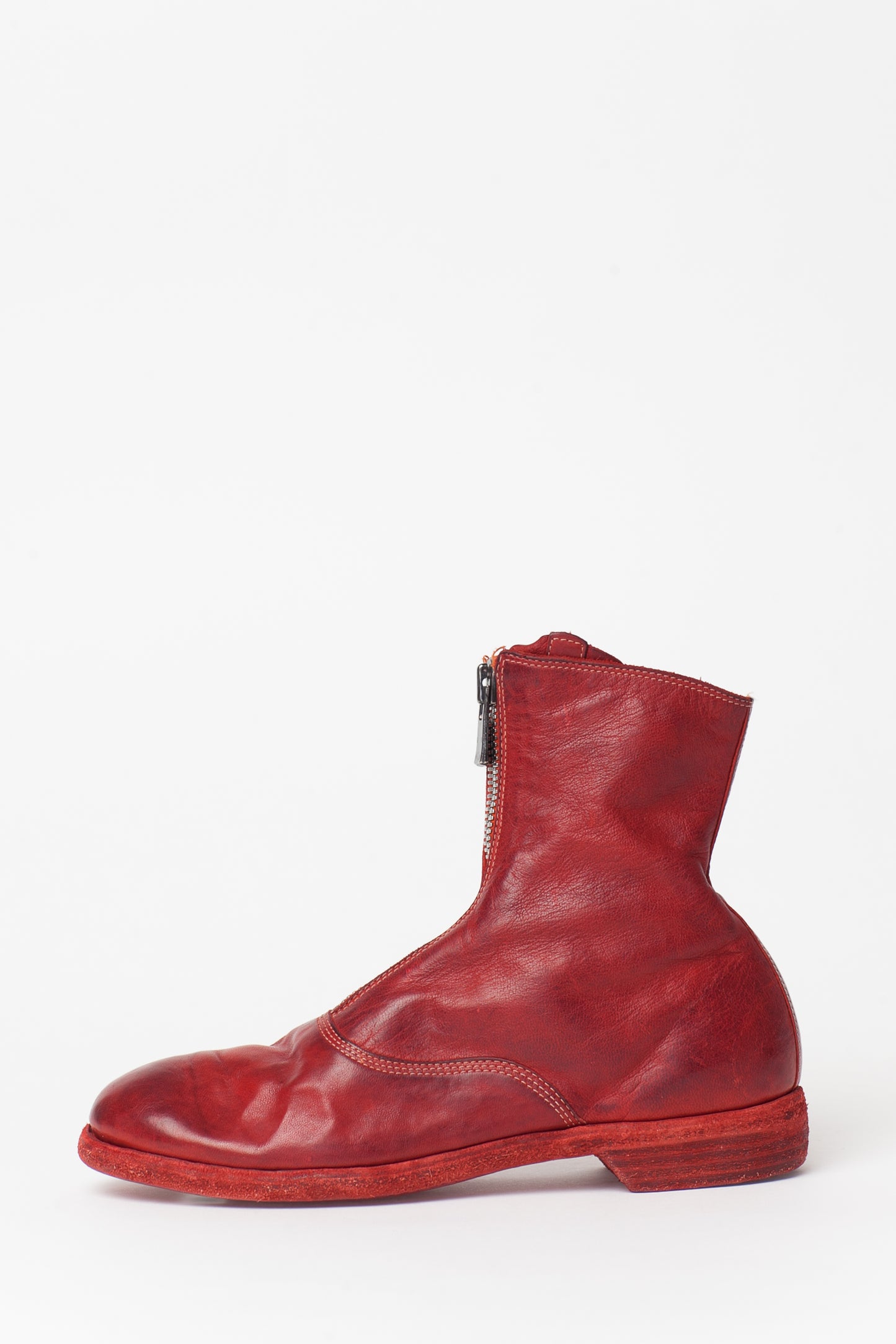 Guidi Red Front Zip 210 Boots
